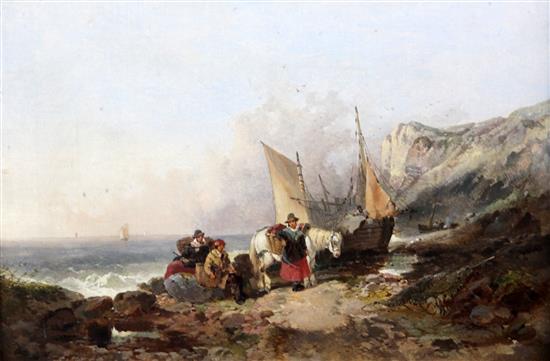 Attributed to Edward Duncan (1803-1882) / Alfred Stannard Off Yarmouth 15 x 22in.